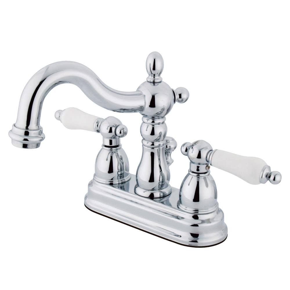 Kingston Brass KB1602PL Heritage 4x22 Centerset Lavatory Faucet with Retail Pop-Up, Polished Brass