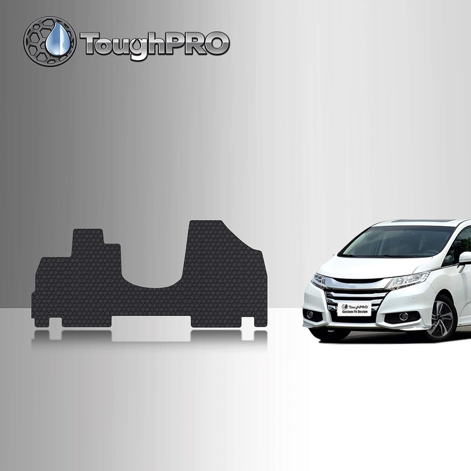 TOUGHPRO Floor Mats Accessories 1st + 2nd + 3rd Row + Cargo Mats Accessories Compatible with Honda Odyssey (8 Seater) All Weather Heavy Duty Black Rubber 2011 2012 2013 2014 2015 2016 2017