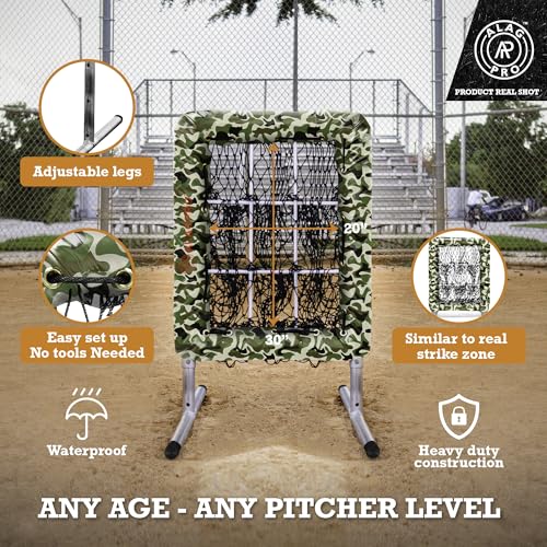 ALAGPRO® The Original 9 Hole Pitching Net with Strike Zone Pocket | Pitching Target for Baseball & Softball Pitchers