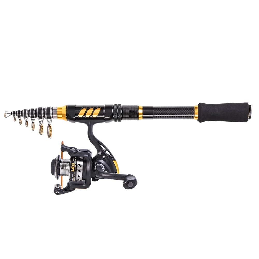 Doorslay Telescopic Fishing Rod and Reel Combo Full Kit Spinning Fishing Reel Gear Organizer Pole Set with 100M Fishing Line Lures Hooks Jig Head and Fishing Carrier Bag Case Fishing Accessories