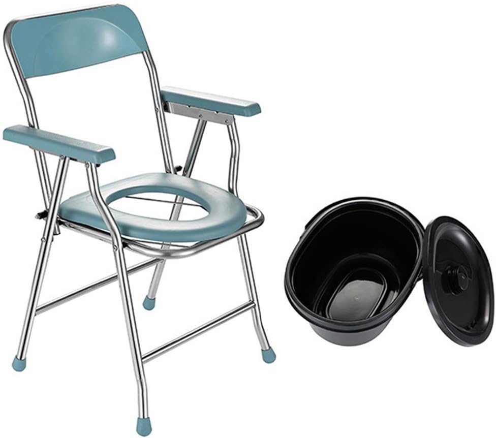 KOHARA Commode Chair Bathroom Safety Frame Toilet Seat Shower Chair Folding Toilet Chair Bedside Potty Chair for Elderly Seniors, Disabled, Handicapped