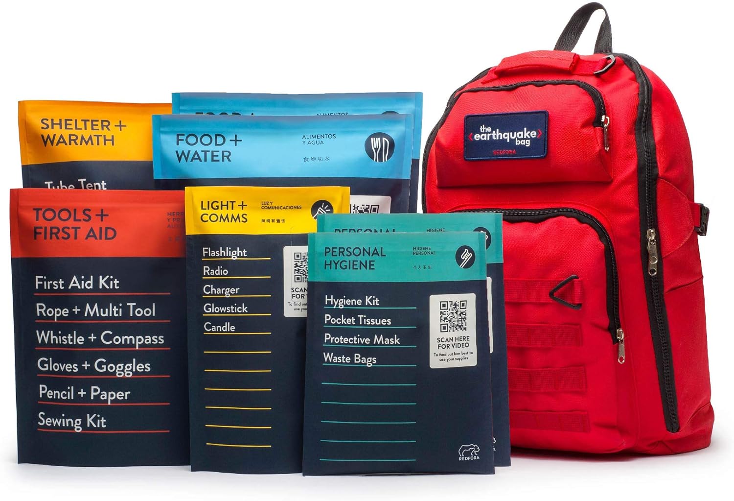 Complete Earthquake Bag - 3 Day Emergency kit for Earthquakes, Hurricanes, Wildfires, Floods + Other disasters
