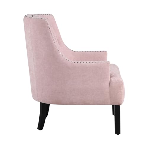Lexicon Accent Chair Reading Chair Comfy Chair for Bedroom, Upholstered Armchair with Solid Wood Frame, Tufted Cushion Nail Head Trim, Single Sofa Chair for Living Room, Office, Black Chenille