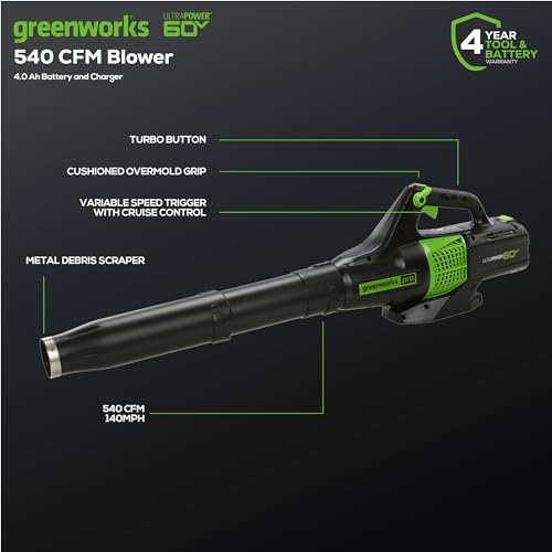 Greenworks 40V Cordless String Trimmer + Leaf Blower Combo Kit, 2.0Ah Battery and Charger Included