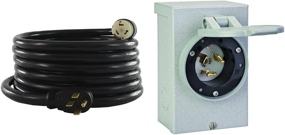 Conntek 1450SS2-50 Temporary Generator Power Cord, 50-Amp Straight-Blade to 50-Amp Locking (50 Feet)