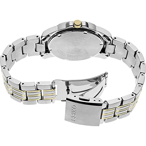 SEIKO Watch for Men - Day/Date Calendar & Luminous Markers, Stainless Steel Case, 100m Water-Resistant