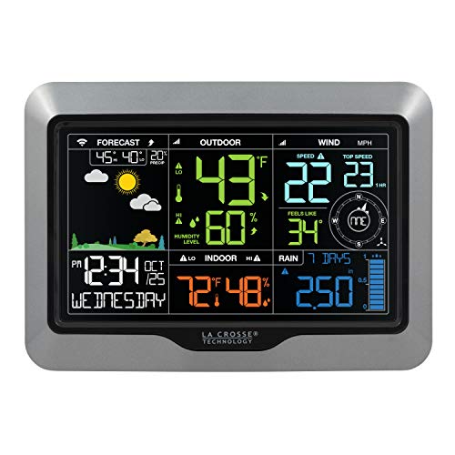 La Crosse Technology Professional Smart Wi-Fi Weather Station with Remote Monitoring (400 Foot Range), Wind and Rain Gauges, Temperature and Humidity Sensors, and Forecasting - V42-PRO-INT