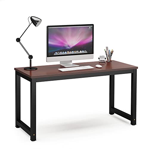 Tribesigns Modern Computer Desk, 63 x 31.5 inch Large Executive Office Desk Computer Table Study Writing Desk Workstation for Home Office, Spliced Desktop, White