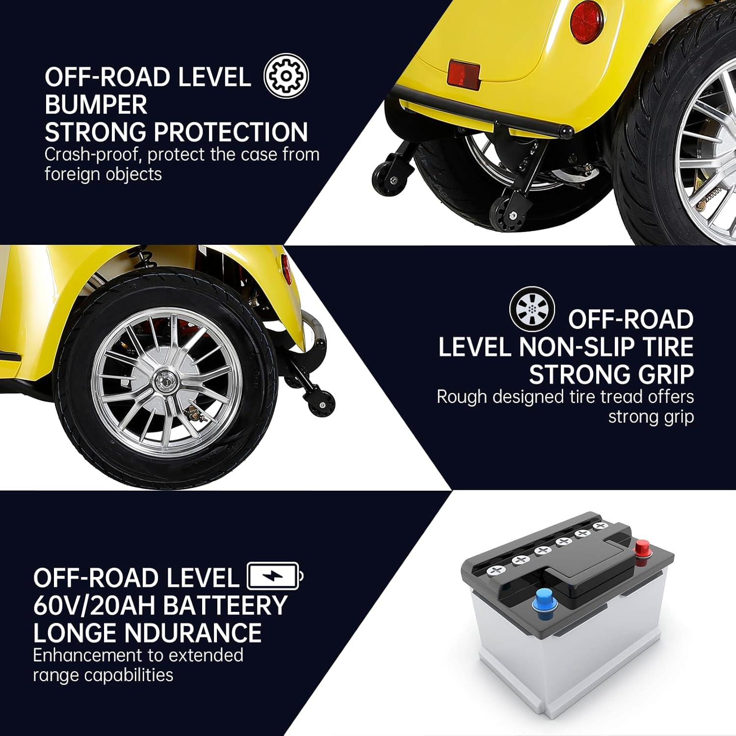 Heavy Duty 4-Wheel 3 Speed Mobility Scooter for Seniors & Adults-500 lbs. Weight Capacity，Adjustable seat.