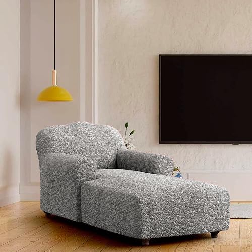 PAULATO BY GA.I.CO. Chaise Lounge Cover Lounge Chair Sofa Slipcover- Soft Polyester Fabric Slipcovers - 1-Piece Form Fit Stretch Furniture Slipcover - Mille Righe Collection - Cream (Chaise Lounge)
