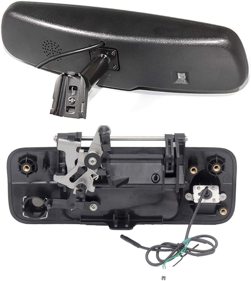 EWAY for Toyota Tundra 2007-2014 4.3 Rear View Mirror Monitor with Tailgate Handle Backup Camera Kit Parking Waterproof CCD Reverse Reversing Night Vision Car Safety Backing Auto Cameras