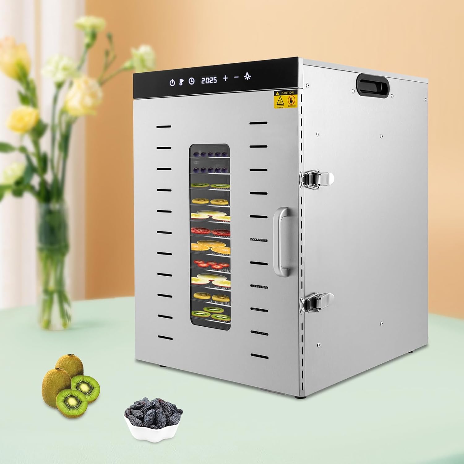 Food Dehydrator Machine, 16 Trays Stainless Steel Dehydrators for Food and Jerky, Adjustable Temperature & Timer, Commercial Dehydrator Machine for Home for Fruit, Meat, Beef, Veggies
