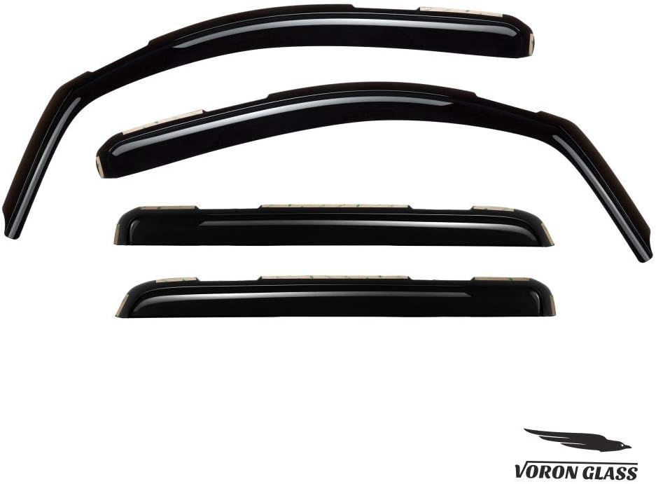 Voron Glass in-Channel Extra Durable Rain Guards for Trucks Toyota Tacoma 2016-2022 Double Cab, Window Deflectors, Vent Window Visors, 4 Pieces - 220056