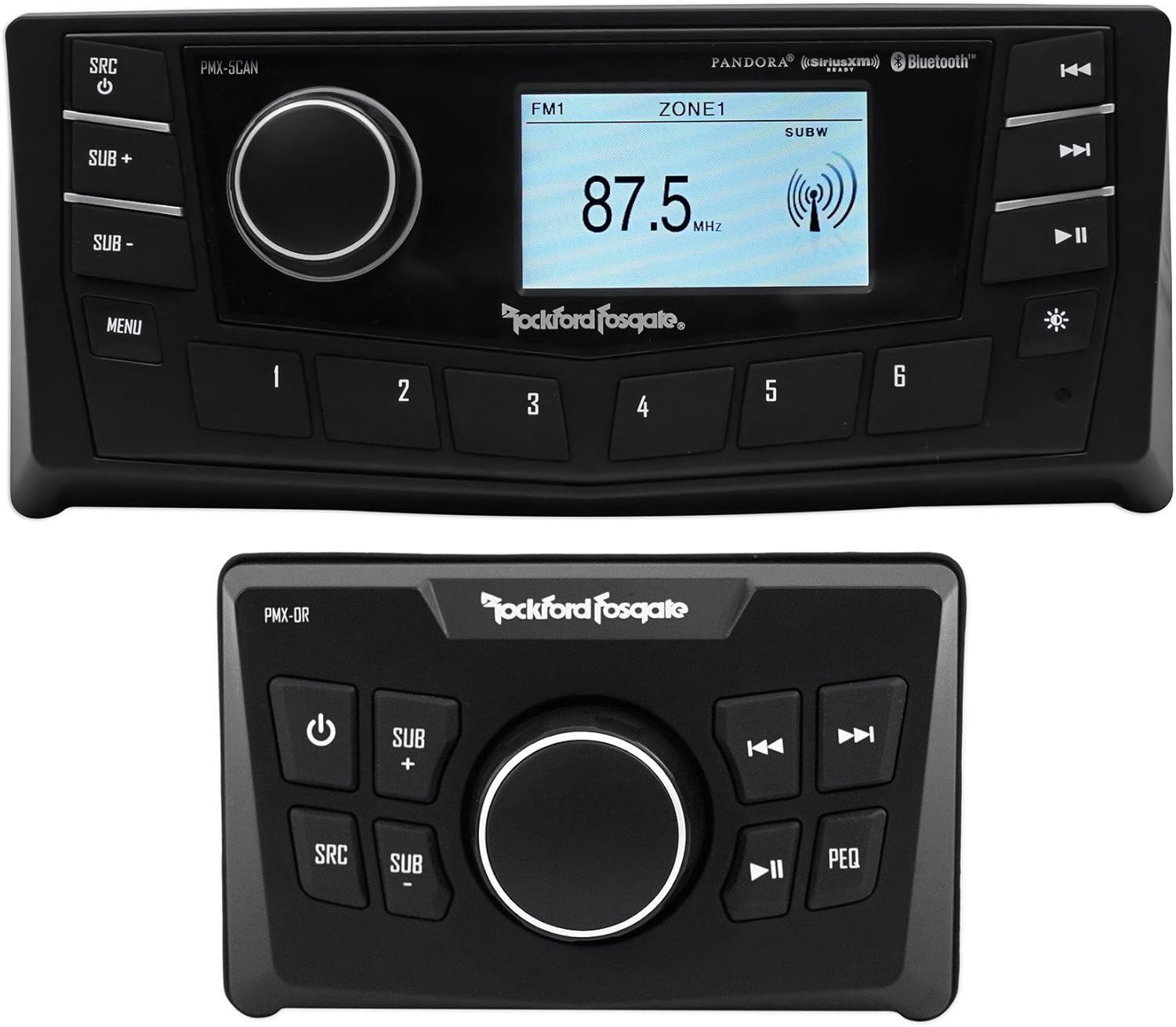 Rockford Fosgate PMX-5CAN 2.7" Marine Bluetooth Receiver+Wired Remote