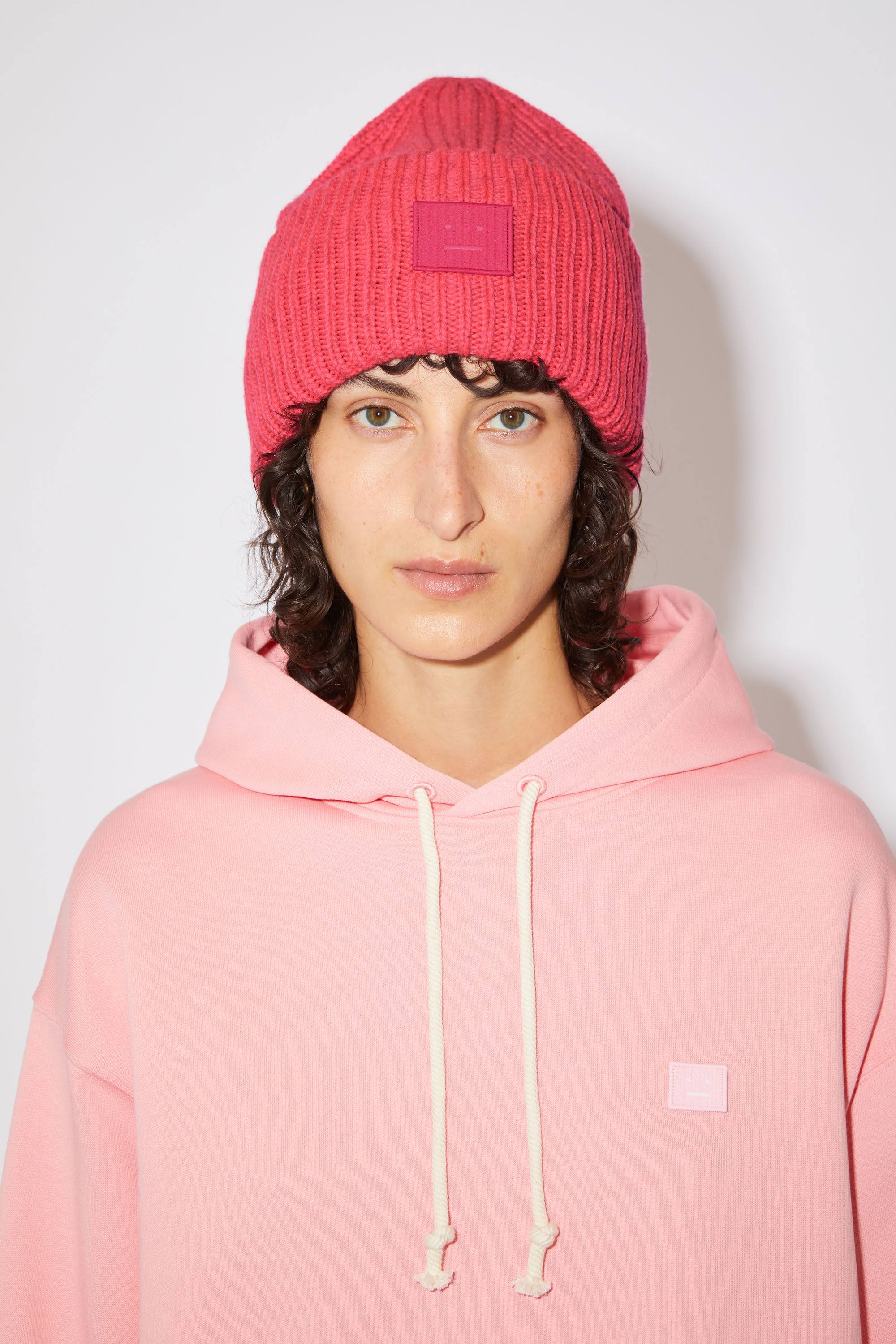 Acne Studios Pansy N Face Beanie Hat in Pink