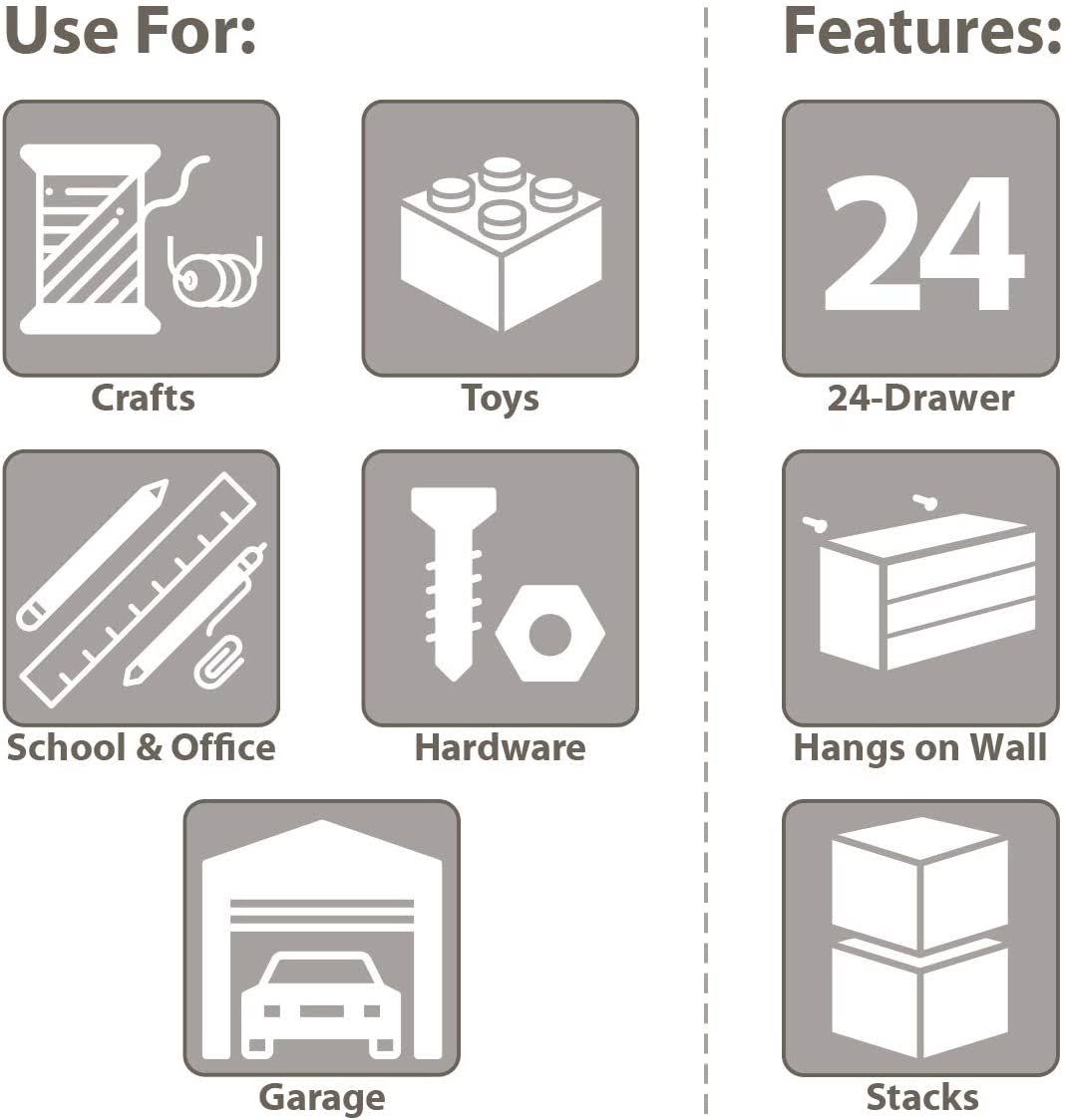 Akro-Mils 10124 24 Drawer Plastic Parts Storage Hardware and Craft Cabinet x