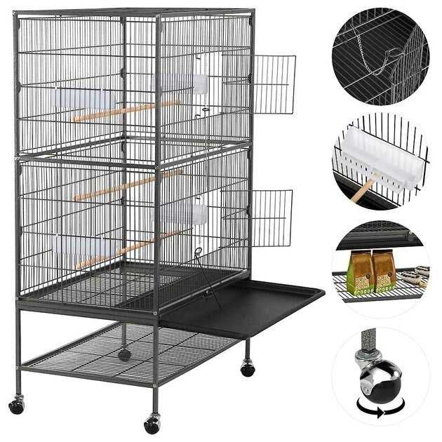 Yaheetech Large Bird Rolling Cage &amp; Storage Shelf - Pet Supplies online store