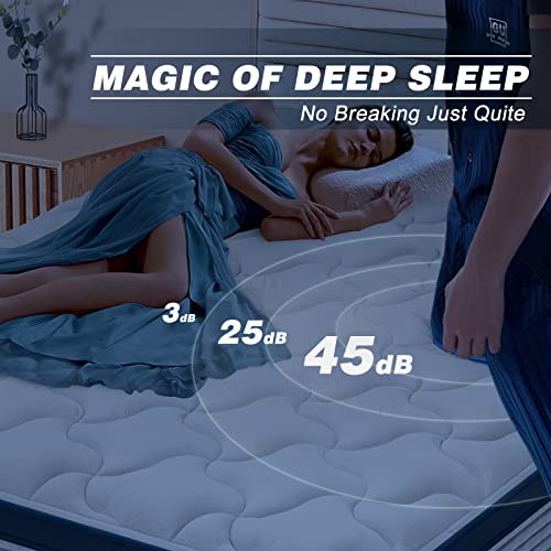 Deep Sleep 8 Inch Mattress Twin Size in a Box, Cloud Euro Top Soft Hybrid Mattress, Memory Foam Pocket Innerspring Mattresses, CertiPUR-US Certified