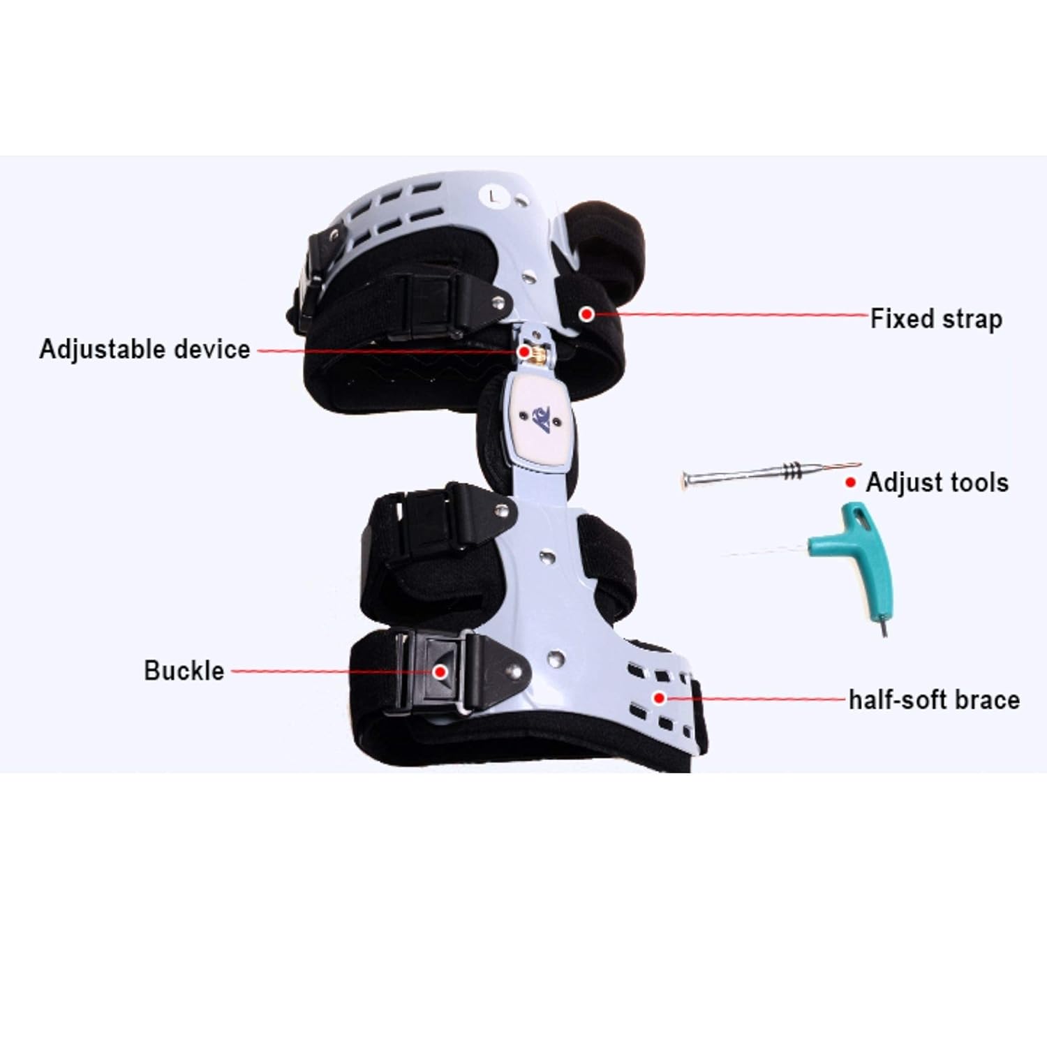 Comfyorthopedic OA Unloader Knee Brace for Osteoarthritis Bone on Bone Arthritis Pain, Bow Leg Correction, Offloading Knee Joint Cartilage Repair Degeneration L1851/L1843 - Gray