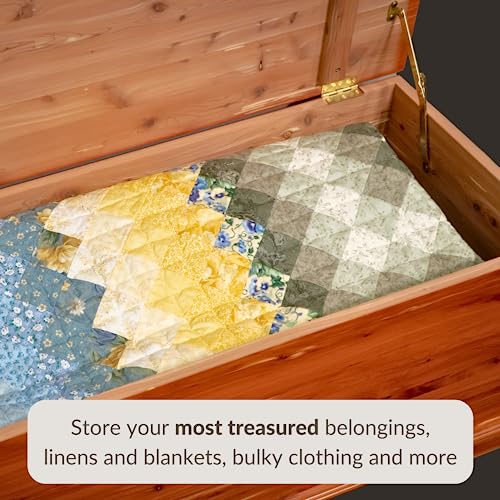 42" Heirloom Aromatic Red Cedar Hope Chest, Storage Trunk for Blankets - Amish Made in America (Large, Natural)