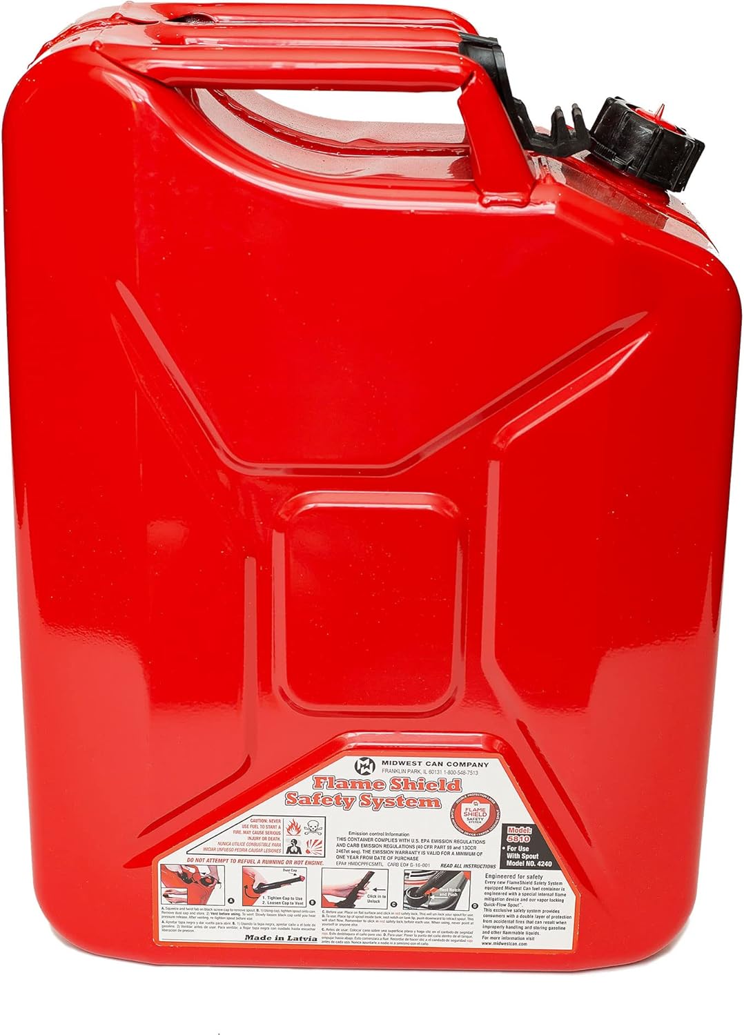 Midwest Can 5-Gal Metal Gas Can w/Spout (4 Pack)