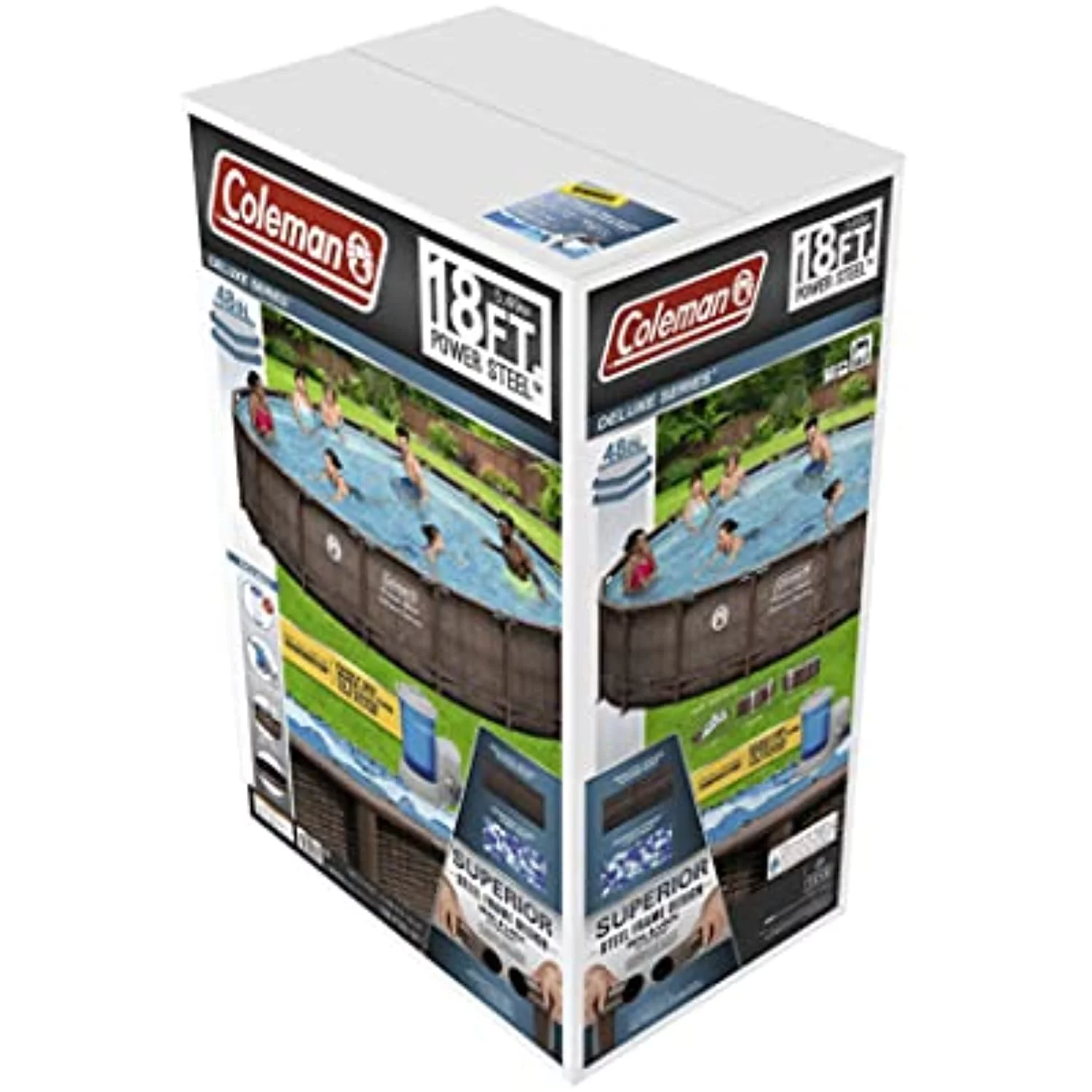 Coleman Power Steel 18’ x 48” Round Metal Frame Above Ground Pool Set