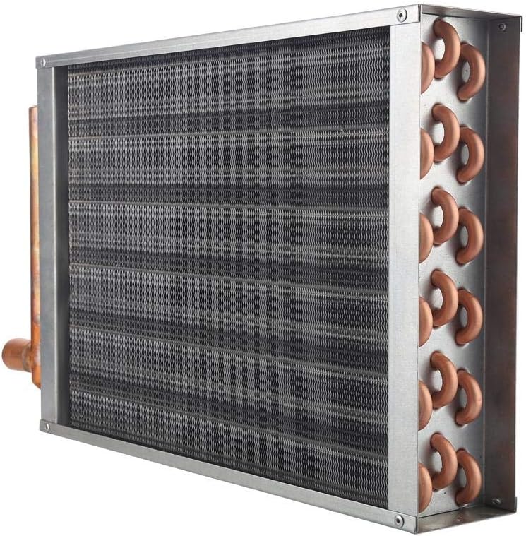 AB Water to Air Heat Exchanger 16x16 1" Copper Ports Forced Air Heating For Outdoor Wood Furnace