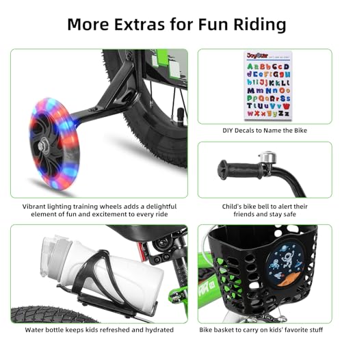 JOYSTAR Pluto Kids Bike 12 14 16 18 20 Inch Children's Bicycle for Boys Girls Age 3-12 Years, Kids' Bicycles with Light Up Training Wheels, Multiple Colors