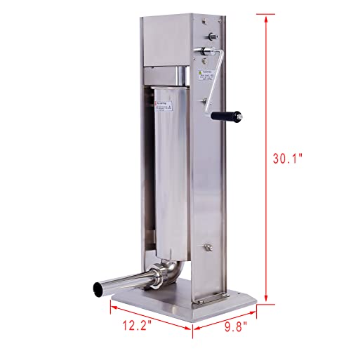 Sausage Stuffer Maker, 7L/15Lbs Capacity Heavy Duty Dual Speed Vertical Meat Filler With 4 Nozzle, Stainless Steel Sausage Stuffer Machine For Commercial And Home Use