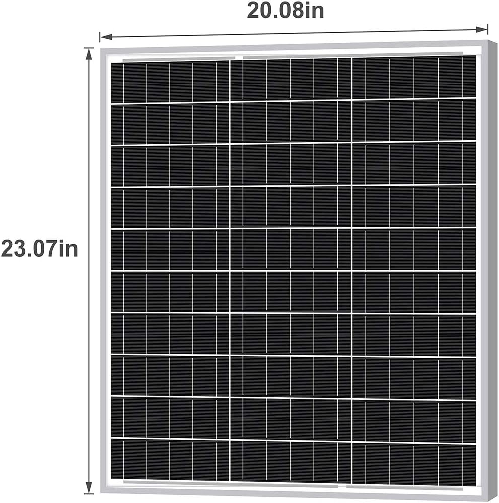 Newpowa 50W Solar Panel 50W(Watts )12V(Volts) Monocrystalline PV Module High-Efficiency Battery Maintainer Power for Battery Charging of Boat RV Camper SUV and Other Off-Grid Applications