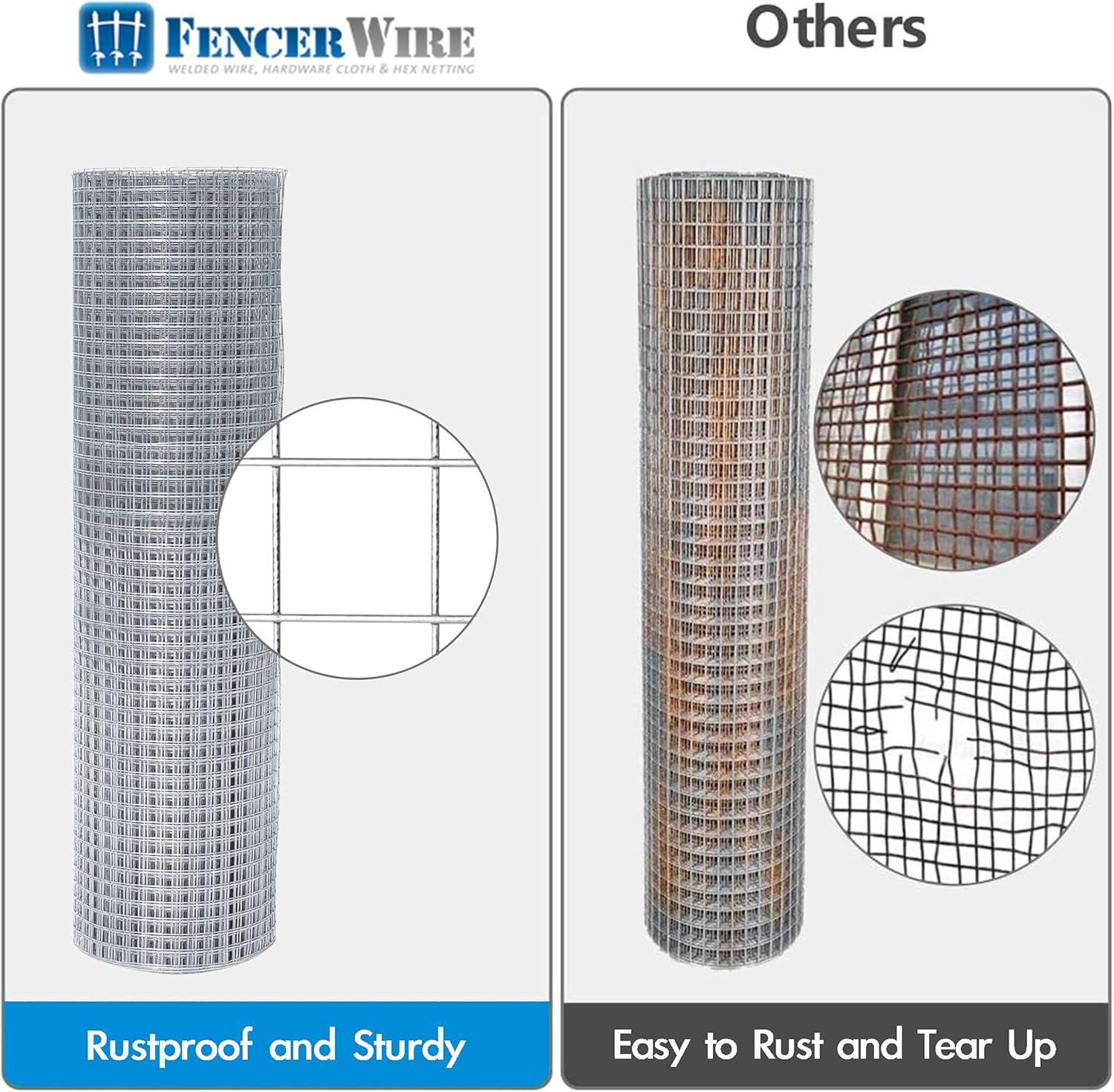 Fencer Wire 16 Gauge Hot-Dipped Galvanized Welded Wire Fence with 1 inch x 1 inch mesh size (4 ft. x 100 ft.)