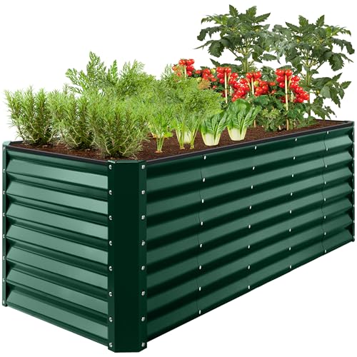 Best Choice Products 8x4x2ft Outdoor Metal Raised Garden Bed, Deep Root Planter Box for Vegetables, Flowers, Herbs, and Succulents w/ 478 Gallon Capacity - Gray