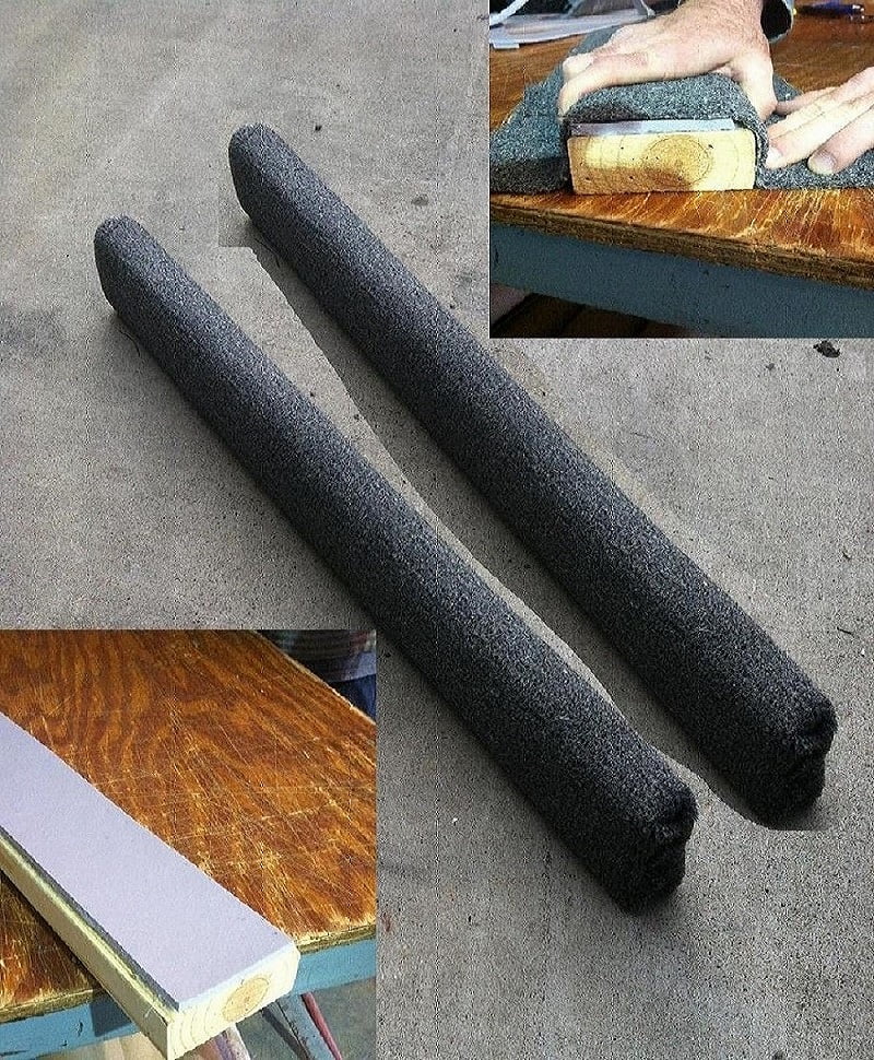 (2) Charcoal Bunk Boards w/ HD Padding / 2x4x8 / Marine Carpeted Runners for Boat Trailer