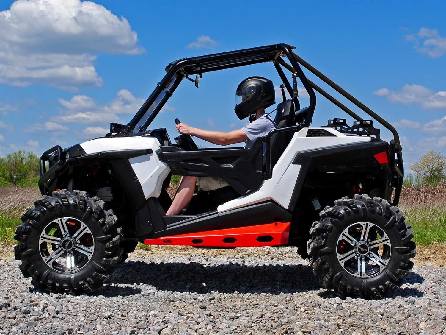 SuperATV Heavy Duty Rear Roll Cage Support for Polaris RZR 900 / 900 XC / 900 S (2015-2020) - Wrinkle Black