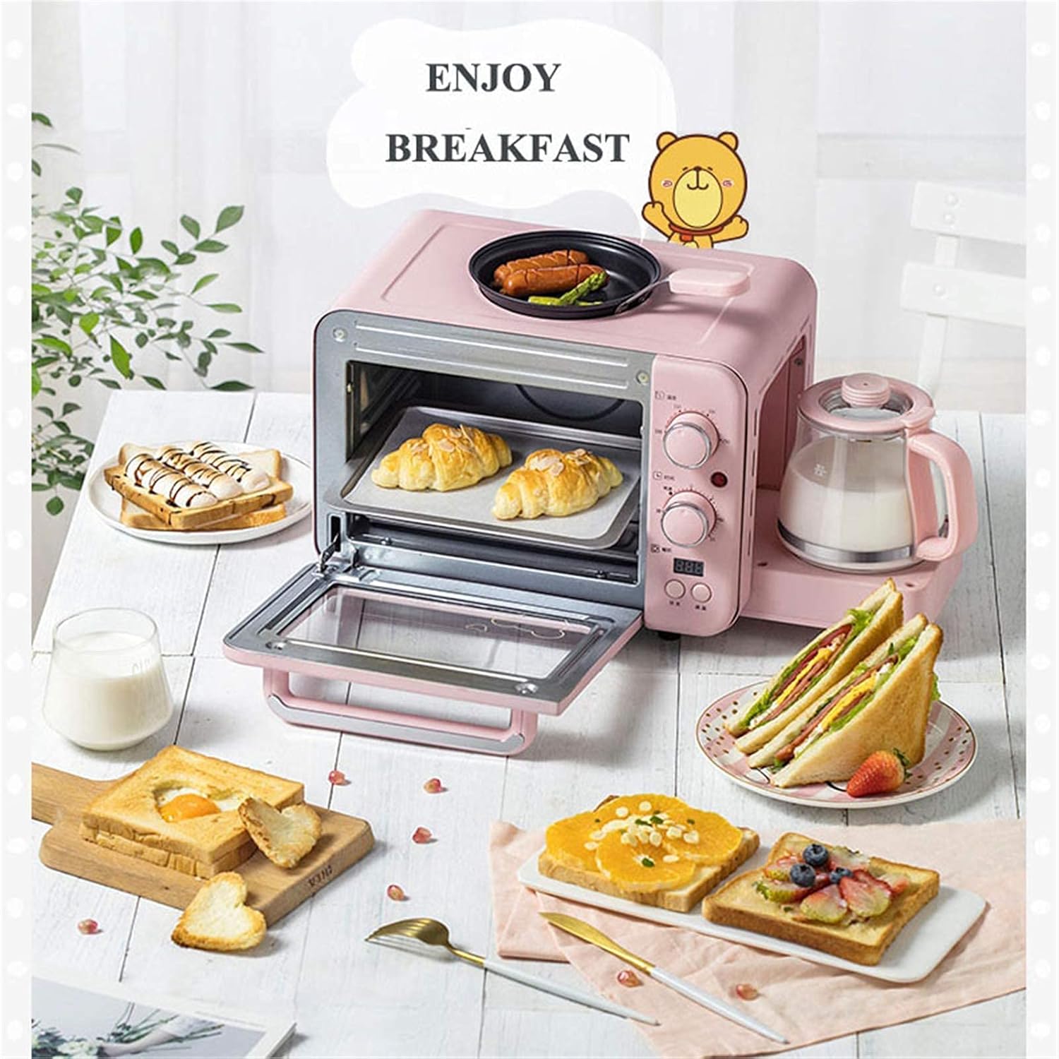 Oven Enamel Interior Built in Electric Single Oven - Stainless Steel Premium Convection Halogen Oven Cooker Mini Oven and Grill Ideal for Roasting,Baking