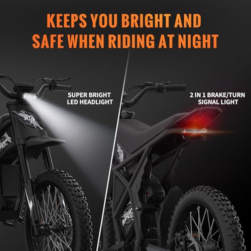 GT73 Electric Dirt Bike for Adults 2500W Electric Bike with 1747Wh(48V 18.2AH*2) Removable Batteries 37MPH/85Mile Range 25" x2" Motorcycle Tires Dual Hydraulic Brakes & Full Suspension