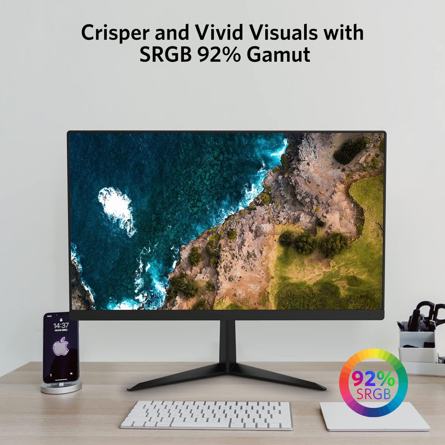 Fiodio 22” 144Hz 1920 x 1080p Full HD Flat Computer Monitor with HDMI Display Ports, Adjustable Tilt, Free-Tearing Eye Care Monitor for Home Office and Gaming (DP Cable Included), Black (C2B2G)