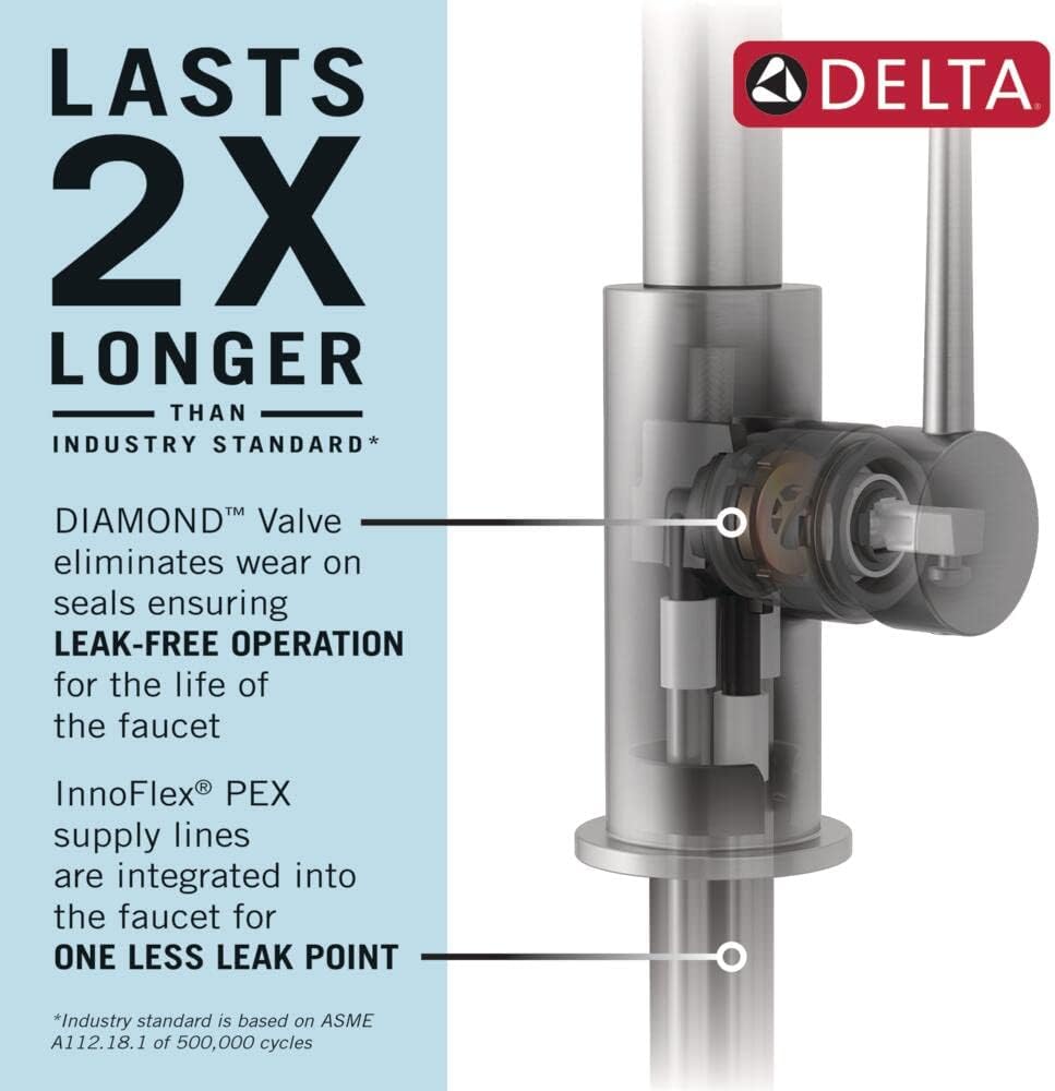 Delta Faucet Lenta Matte Black Kitchen Faucet Touch, Touch Kitchen Faucets with Pull Down Sprayer, Kitchen Sink Faucet, Kitchen Faucet Black, Touch2O Technology, Matte Black 19802TZ-BL-DST