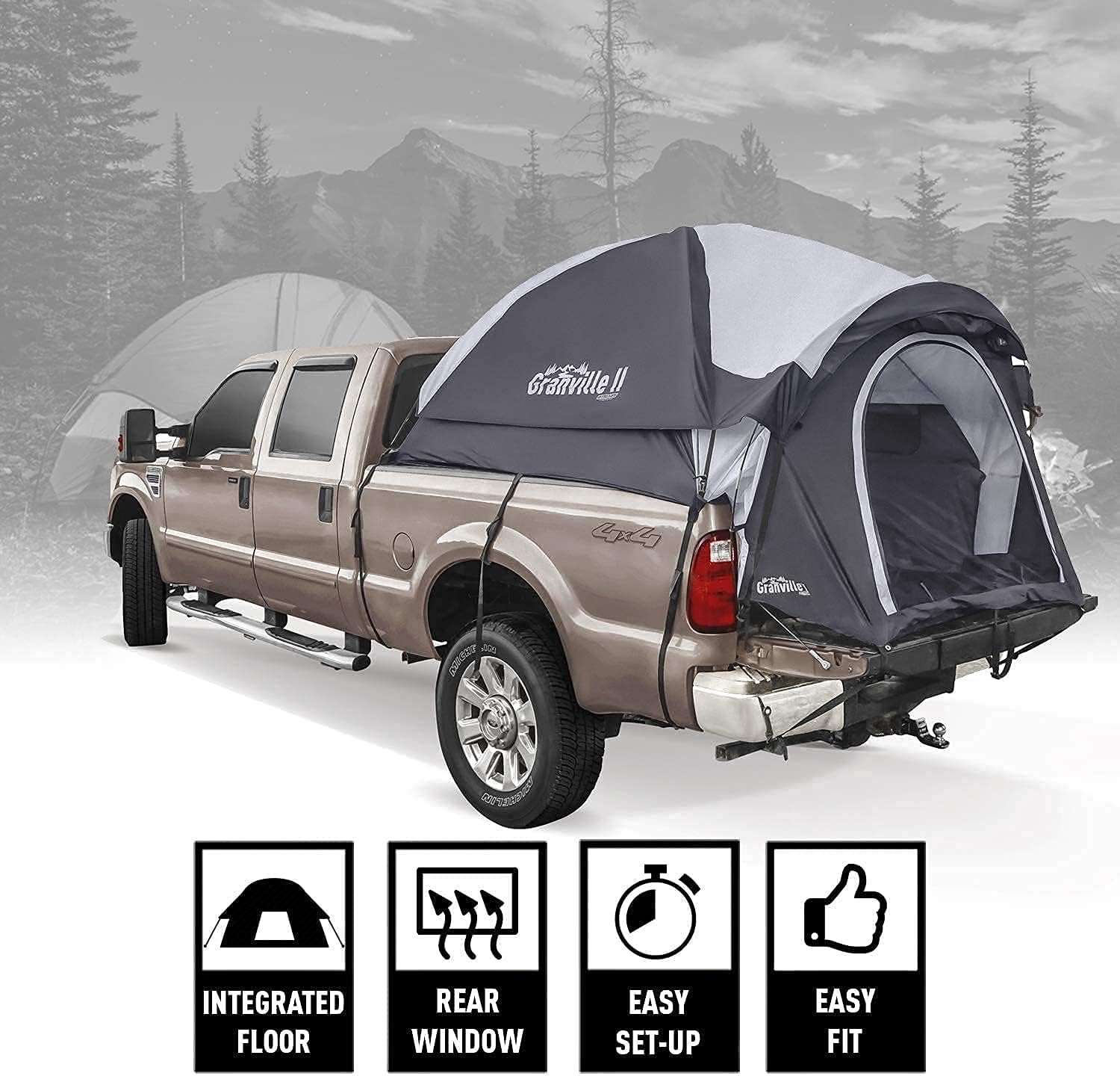 Pickup Truck Bed Tent, 5.5' Box Length with Front Awning for Camping