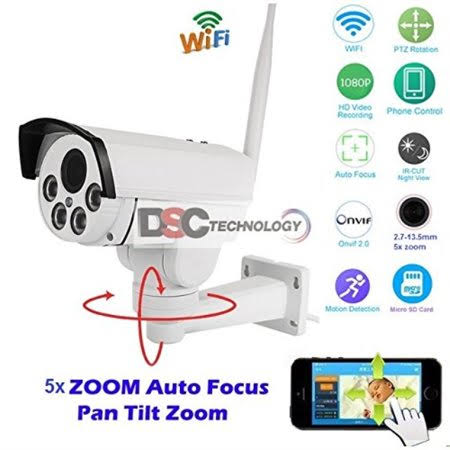 Onvif Full HD 2.0mp 1080p WiFi IP Wireless Security Cameras Outdoor Waterproof CCTV Pan Tilt Zoom PTZ Camera with Built-in Micro