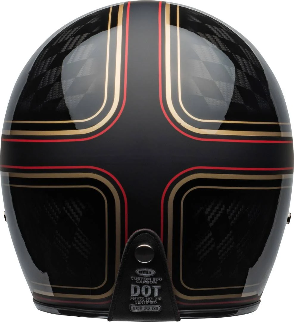Bell Custom 500 Carbon RSD CheckMate, Jet Helmet - Black/Gold - M