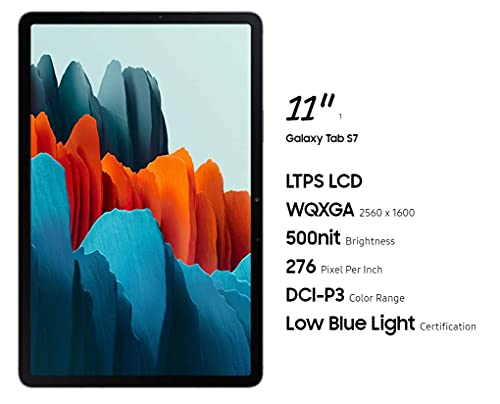 Samsung Galaxy Tab S7 w/Low Latency S Pen (128GB, 6GB RAM) 11.0" 120Hz Display, Snapdragon 865+, 8000mAh Battery, Wi-Fi Performance Tablet SM-T870 (64GB SD Bundle) (Renewed)