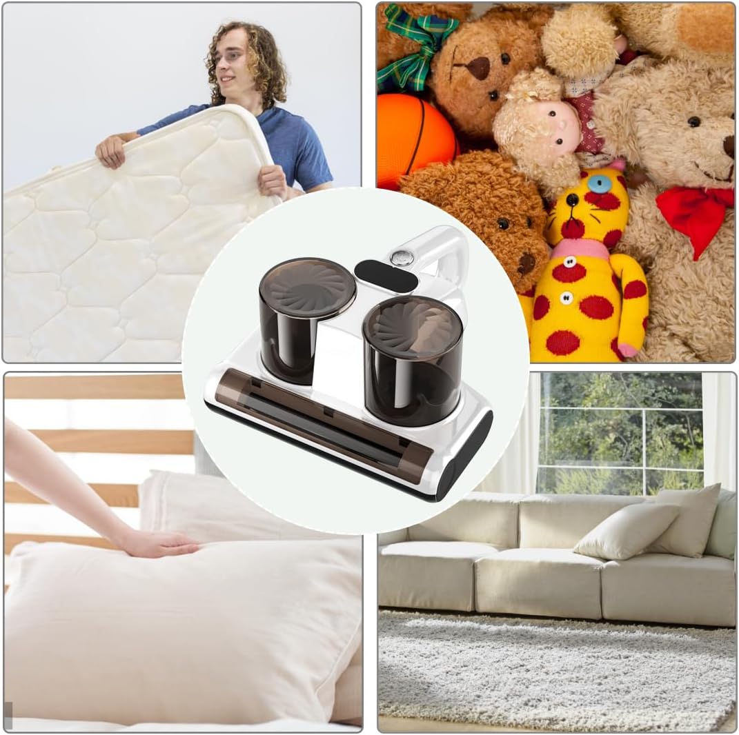Bed Vacuum Cleaner, Mattress Vacuum Cleaner with UV & High Heating Tech, 12Kpa Strong Suction Handheld Vacuums of Bed Mattress Sofas, Pet Hair and Carpets