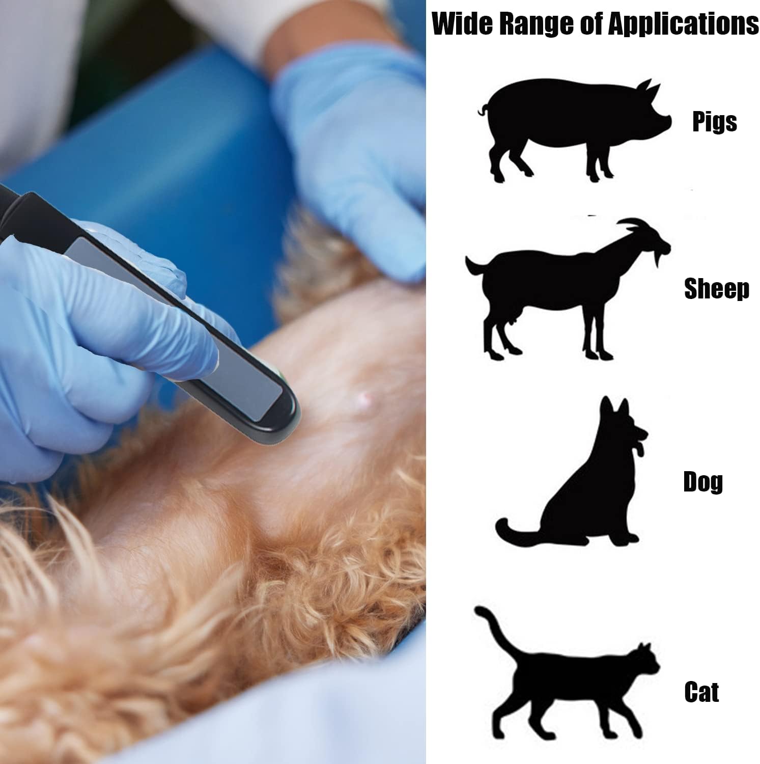 meadowmaze Veterinary Portable Ul-tra-Sound Scanner Pregnancy Digital Handhold Vet Ultra Sound Machine V8 with 4.0MHz Rectal Convex Pro-be for Puppies, Cat and Pig, Goat
