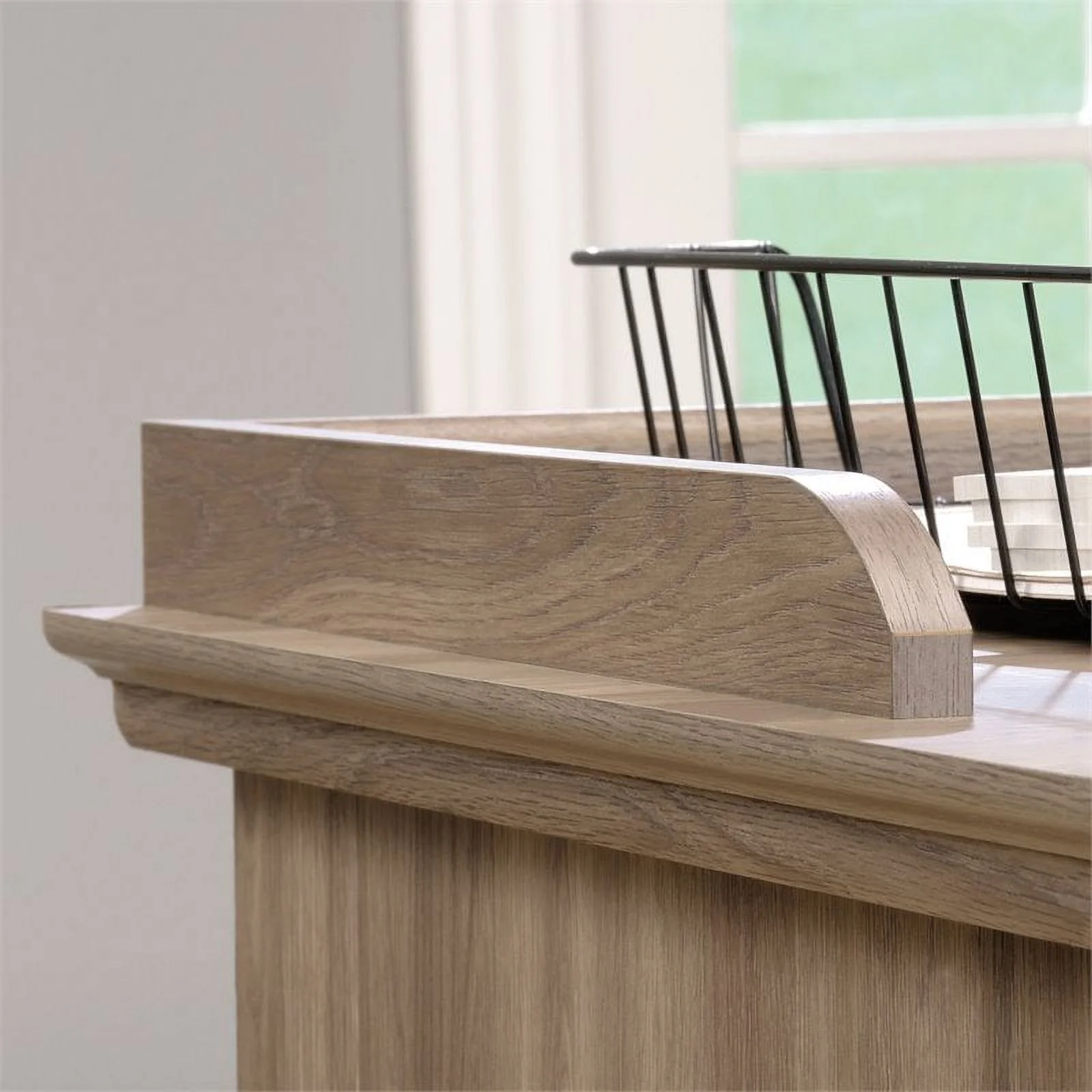 Sauder Barrister Lane L-Desk, Salt Oak Finish