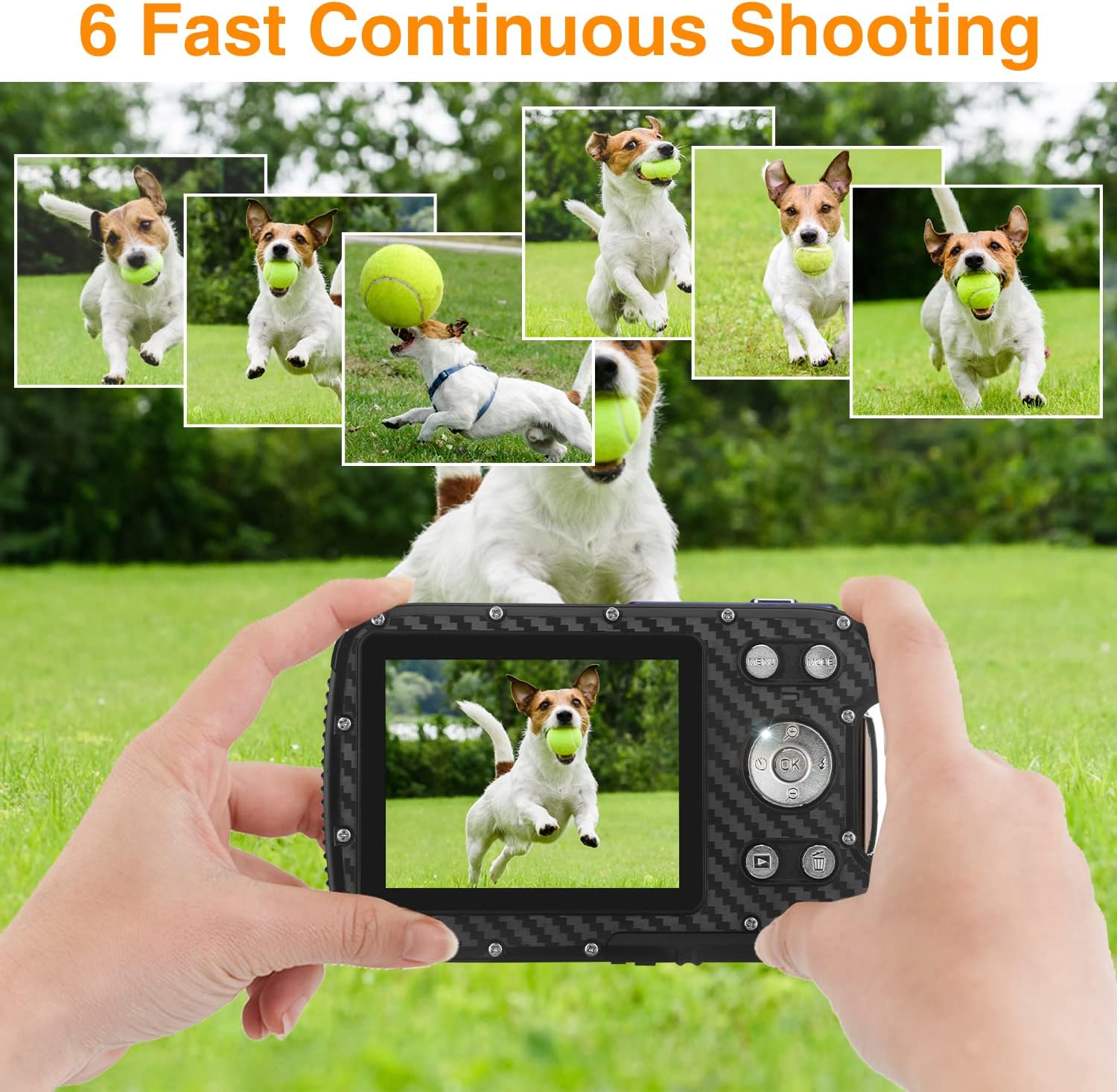 Waterproof Digital Camera for Kids,HD 1080P 16 FT Underwater Camera 2.8 LCD 16MP Kids Video Camcorder with Rechargeable Battery,Point and Shoot Camera for Teenagers Students Gifts