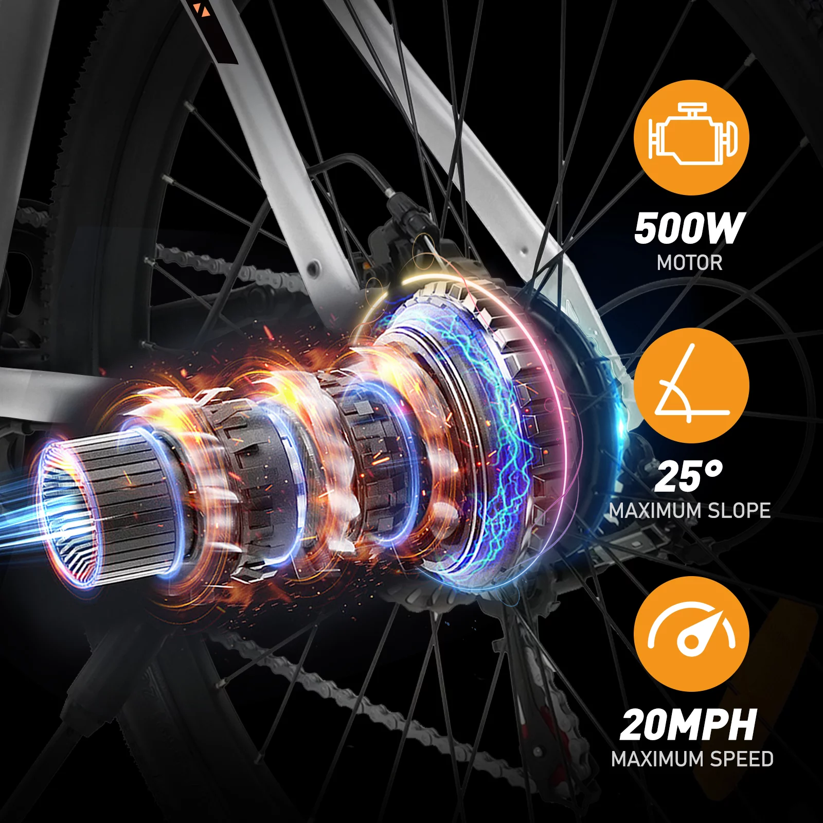 COLORWAY 26 Electric Bike, 500W/36V/11.2AH Removable Battery E Bike,Max.speed 19.9MPH Bicycle for Teenager and Adults-BK15M
