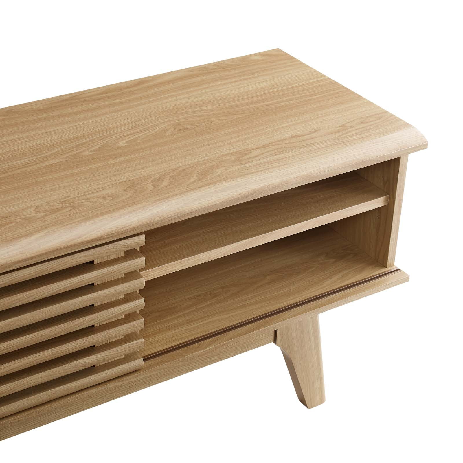 Modway Render 70" Entertainment Center TV Stand in Oak