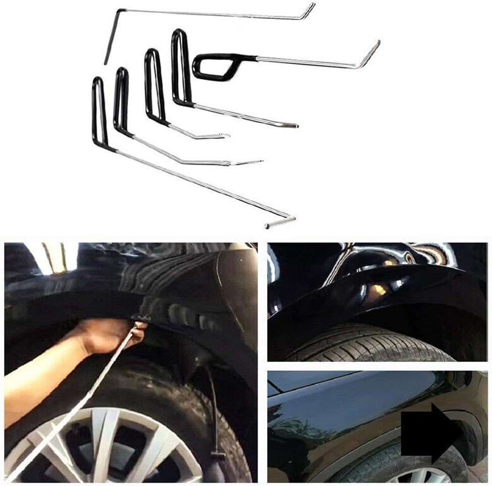 ihreesy Paintless Dent Repair Rod Tool Kit,6PCS Car Paintless Dent Removal Repair Rods Tool Hail Removal Dent Puller Tool Paintless Dent Repair Pack of 2