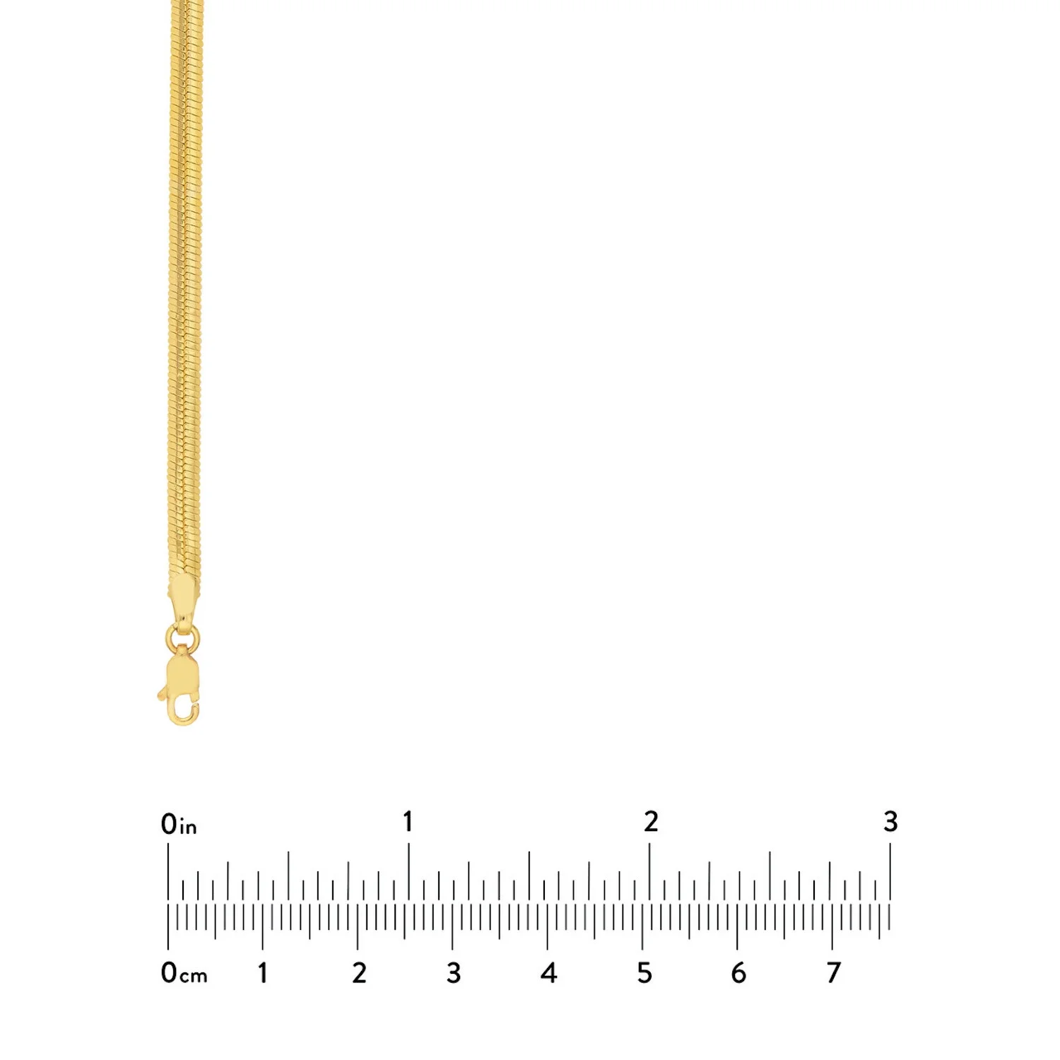 Solid 14K Yellow Gold 3.50mm Flat Oval Snake Chain Necklace 18"